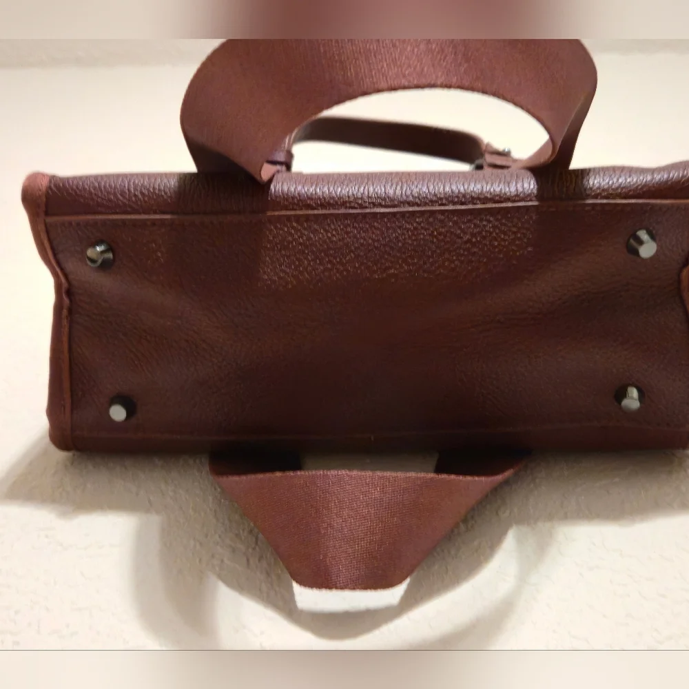 Botkier Bedford Bite Size Structured Leather Handbag Burgundy - Picture 7 of 16